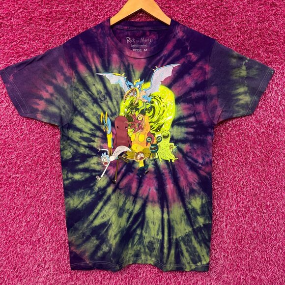 Rock and Morty Aliens Escaping portal tiedye T-shirt size medium - Picture 1 of 5